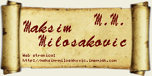 Maksim Milošaković vizit kartica